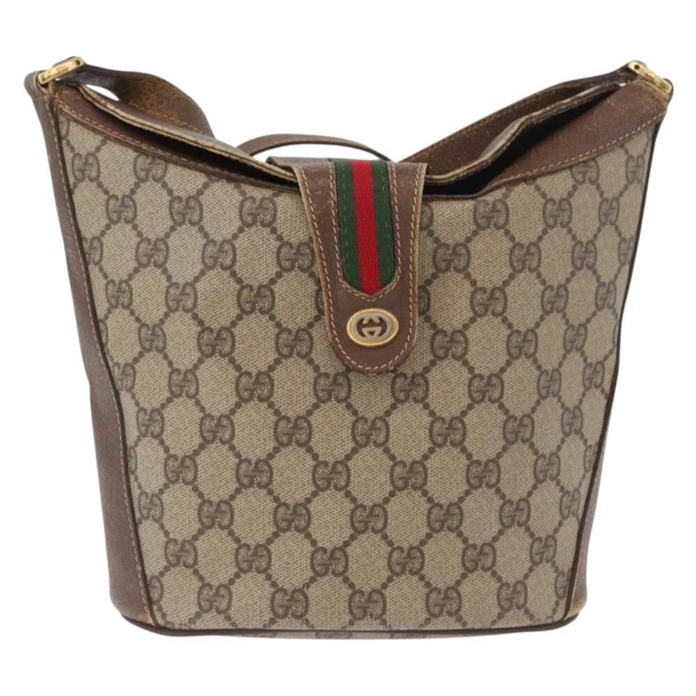 Gucci GG Supreme Web Shoulder Bag Beige
